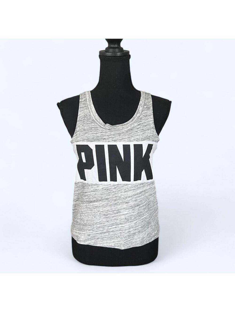 Vintage Y2K Victoria’s Secret PINK marled grey tank top Size XS 💗
